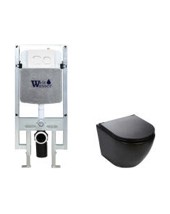 Унитаз подвесной с инсталляцией WeltWasser Amberg 497 ST + Merzbach 043 MT-BL + Amberg RD-WT Weltwasser