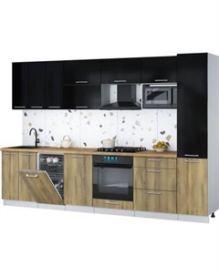 Кухонный гарнитур Интерлиния Мила Gloss 3.1-ПМ4