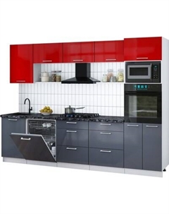 Кухонный гарнитур Интерлиния Мила Gloss 2.9-ПМ1