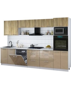 Кухонный гарнитур Интерлиния Мила Gloss 3.2-ПМ1