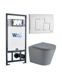 Унитаз подвесной с инсталляцией WeltWasser Marberg 507 + Salzbach 043 MT-GR + Mar 507 SE GL-WT Weltwasser
