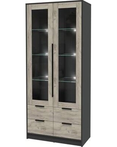 Шкаф с витриной Интерлиния Концепт КТ-ШВ2 с подсветкой