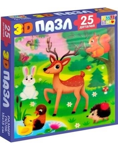 Развивающая игра Puzzle Time Лесные друзья 3D / 10145563 Puzzle time