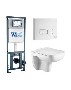 Унитаз подвесной с инсталляцией WeltWasser Marberg 410 + Kehlbach 004 GL-WT + Mar 410 SE GL-WT Weltwasser