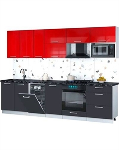 Кухонный гарнитур Интерлиния Мила Gloss 2.9-ПМ4