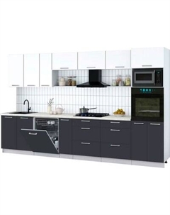 Кухонный гарнитур Интерлиния Мила Gloss 3.5-ПМ1-2