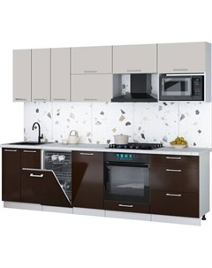 Кухонный гарнитур Интерлиния Мила Gloss 2.7-ПМ4