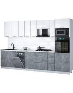 Кухонный гарнитур Интерлиния Мила Gloss 3.2-ПМ3