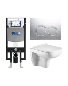 Унитаз подвесной с инсталляцией WeltWasser Amberg 497 + Kehlbach 004 GL-WT + Amberg RD-MT CR Weltwasser