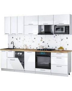 Кухонный гарнитур Интерлиния Мила Gloss 2.7-ПМ4