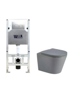 Унитаз подвесной с инсталляцией WeltWasser Amberg 506 ST + Salzbach 043 MT-GR + Amberg RD-MT CR Weltwasser