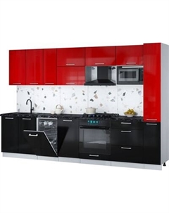 Кухонный гарнитур Интерлиния Мила Gloss 3.2-ПМ4