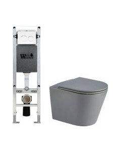 Унитаз подвесной с инсталляцией WeltWasser Amberg 350 ST + Salzbach 043 MT-GR + Amberg RD-WT Weltwasser