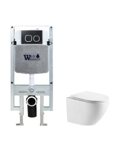 Унитаз подвесной с инсталляцией WeltWasser Amberg 497 ST + Merzbach 043 GL-WT + Amberg RD-BL Weltwasser