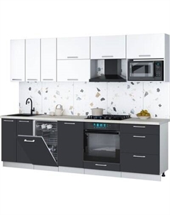 Кухонный гарнитур Интерлиния Мила Gloss 2.7-ПМ4