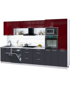 Кухонный гарнитур Интерлиния Мила Gloss 3.4-ПМ1