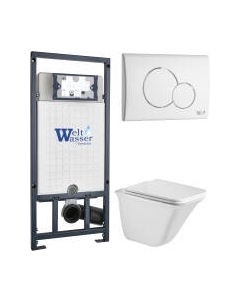 Унитаз подвесной с инсталляцией WeltWasser Marberg 507 + Rotbach 004 GL-WT + Mar 507 RD GL-WT Weltwasser