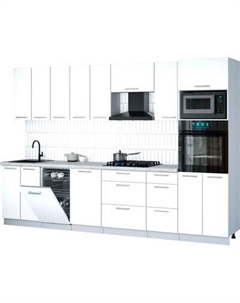 Кухонный гарнитур Интерлиния Мила Gloss 3.1-ПМ3