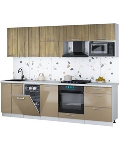 Кухонный гарнитур Интерлиния Мила Gloss 2.7-ПМ4