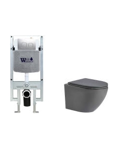 Унитаз подвесной с инсталляцией WeltWasser Amberg 497 ST + Merzbach 043 MT-GR + Amberg RD-MT CR Weltwasser