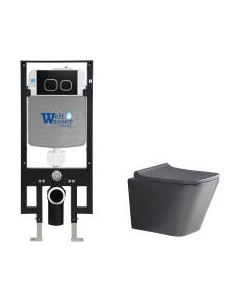 Унитаз подвесной с инсталляцией WeltWasser Amberg 497 + Gelbach 041 MT-GR + Amberg RD-BL Weltwasser