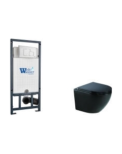 Унитаз подвесной с инсталляцией WeltWasser Marberg 507 + Merzbach 043 MT-BL + Mar 507 SE GL-WT Weltwasser