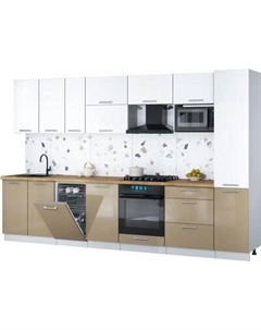 Кухонный гарнитур Интерлиния Мила Gloss 3.3-ПМ4