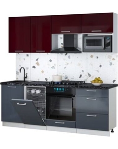 Кухонный гарнитур Интерлиния Мила Gloss 2.15-ПМ4