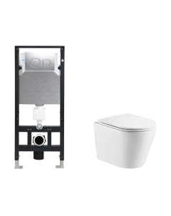 Унитаз подвесной с инсталляцией WeltWasser Amberg 506 + Salzbach 043 GL-WT + Amberg RD-CR Weltwasser