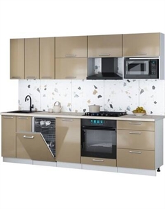 Кухонный гарнитур Интерлиния Мила Gloss 2.7-ПМ4