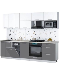 Кухонный гарнитур Интерлиния Мила Gloss 2.7-ПМ4