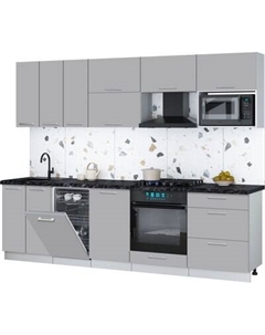 Кухонный гарнитур Интерлиния Мила Gloss 2.7-ПМ4