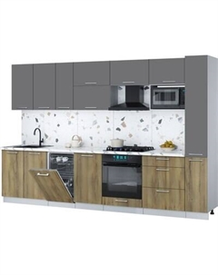 Кухонный гарнитур Интерлиния Мила Gloss 3.2-ПМ4