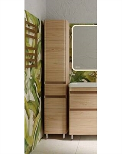 Шкаф-пенал для ванной Symbolite Атлантика 35 L Люкс Plus с корзиной