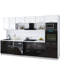 Кухонный гарнитур Интерлиния Мила Gloss 3.2-ПМ1