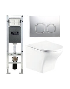 Унитаз подвесной с инсталляцией WeltWasser Amberg 350 ST + Odenbach 004 GL-WT + Amberg RD-CR Weltwasser