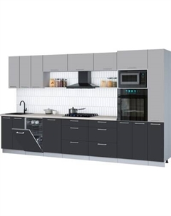 Кухонный гарнитур Интерлиния Мила Gloss 3.6-ПМ3