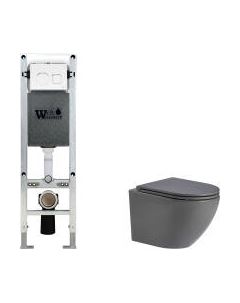 Унитаз подвесной с инсталляцией WeltWasser Amberg 350 ST + Merzbach 043 MT-GR + Amberg RD-WT Weltwasser