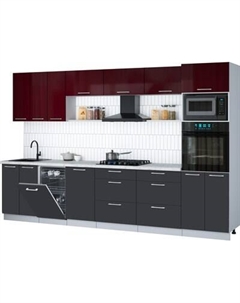 Кухонный гарнитур Интерлиния Мила Gloss 3.3-ПМ3