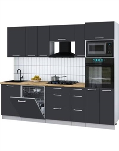 Кухонный гарнитур Интерлиния Мила Gloss 2.6-ПМ1