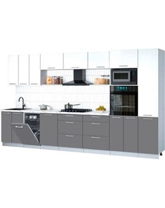 Кухонный гарнитур Интерлиния Мила Gloss 3.7-ПМ3