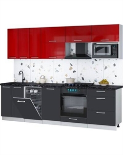 Кухонный гарнитур Интерлиния Мила Gloss 2.7-ПМ4