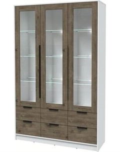 Шкаф с витриной Интерлиния Концепт КТ-ШВ3 с подсветкой