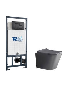 Унитаз подвесной с инсталляцией WeltWasser Marberg 507 + Gelbach 041 MT-GR + Mar 507 SE MT-BL Weltwasser