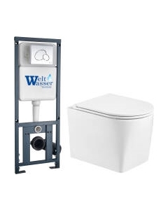 Унитаз подвесной с инсталляцией WeltWasser Marberg 410 + Nesenbach 004 GL-WT + Mar 410 RD Weltwasser