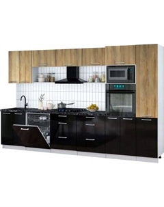 Кухонный гарнитур Интерлиния Мила Gloss 3.4-ПМ1