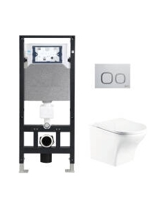 Унитаз подвесной с инсталляцией WeltWasser Amberg 506 + Odenbach 004 GL-WT + Amberg RD-WT Weltwasser