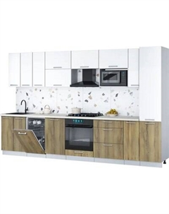 Кухонный гарнитур Интерлиния Мила Gloss 3.4-ПМ4