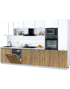 Кухонный гарнитур Интерлиния Мила Gloss 3.4-ПМ1