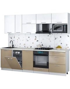 Кухонный гарнитур Интерлиния Мила Gloss 2.6-ПМ4